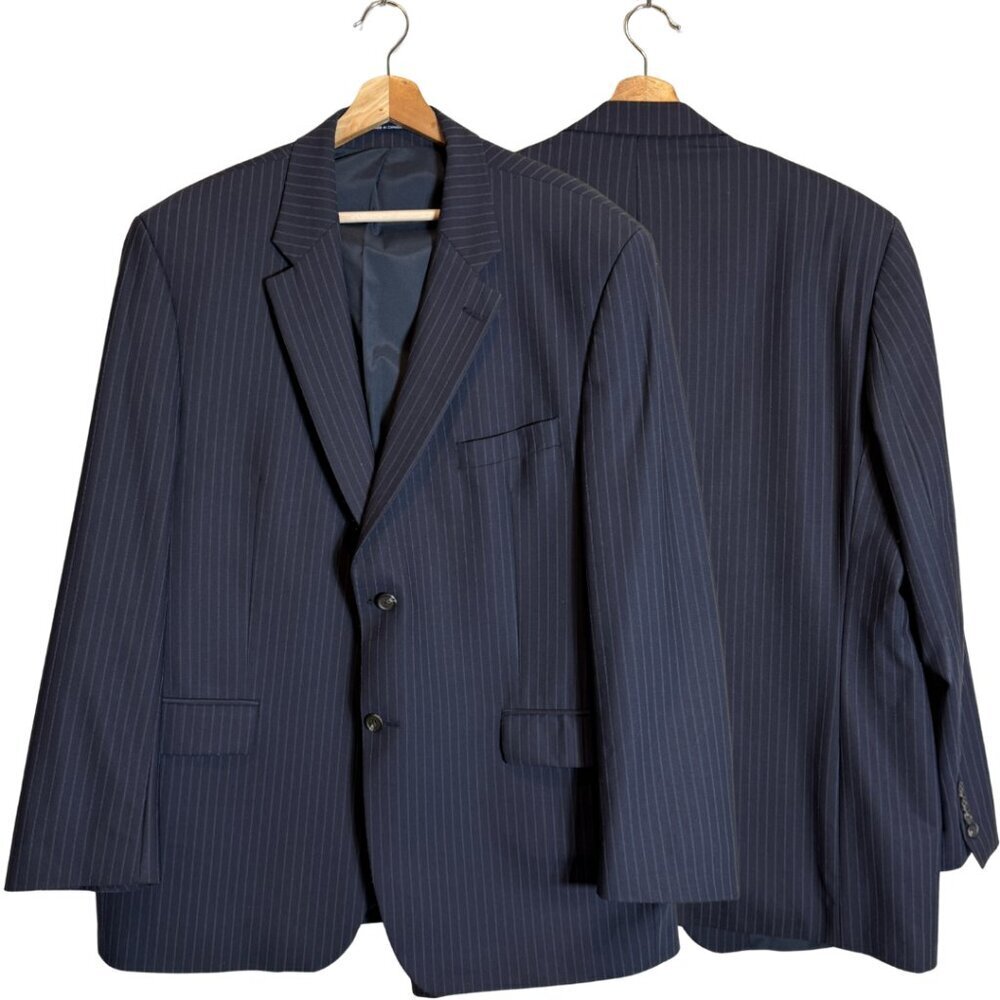 Ralph Lauren Pinstripe Wool Sport Coat Dinner Jacket Blazer Men's 46R* Black